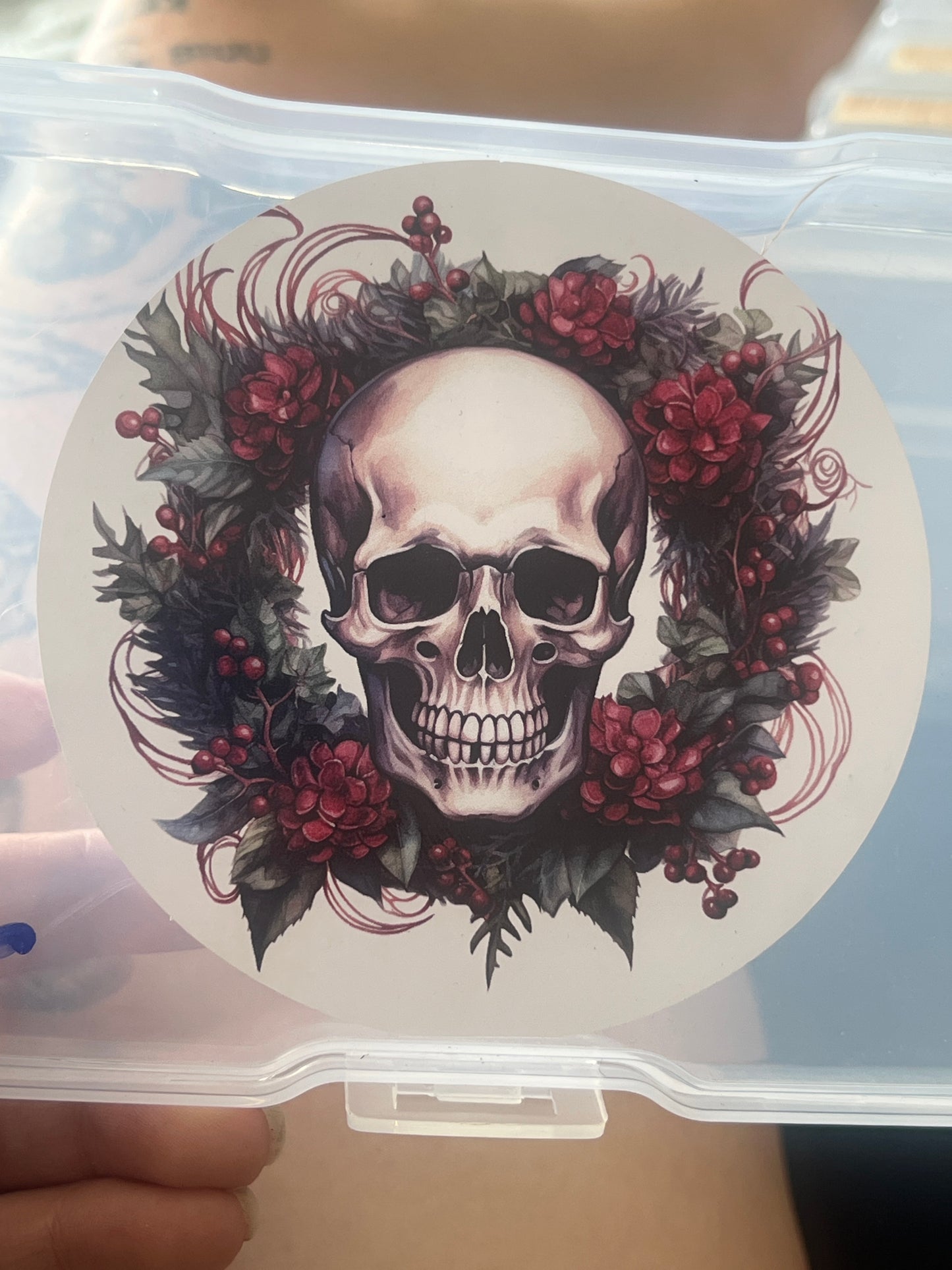 Wreath and skull