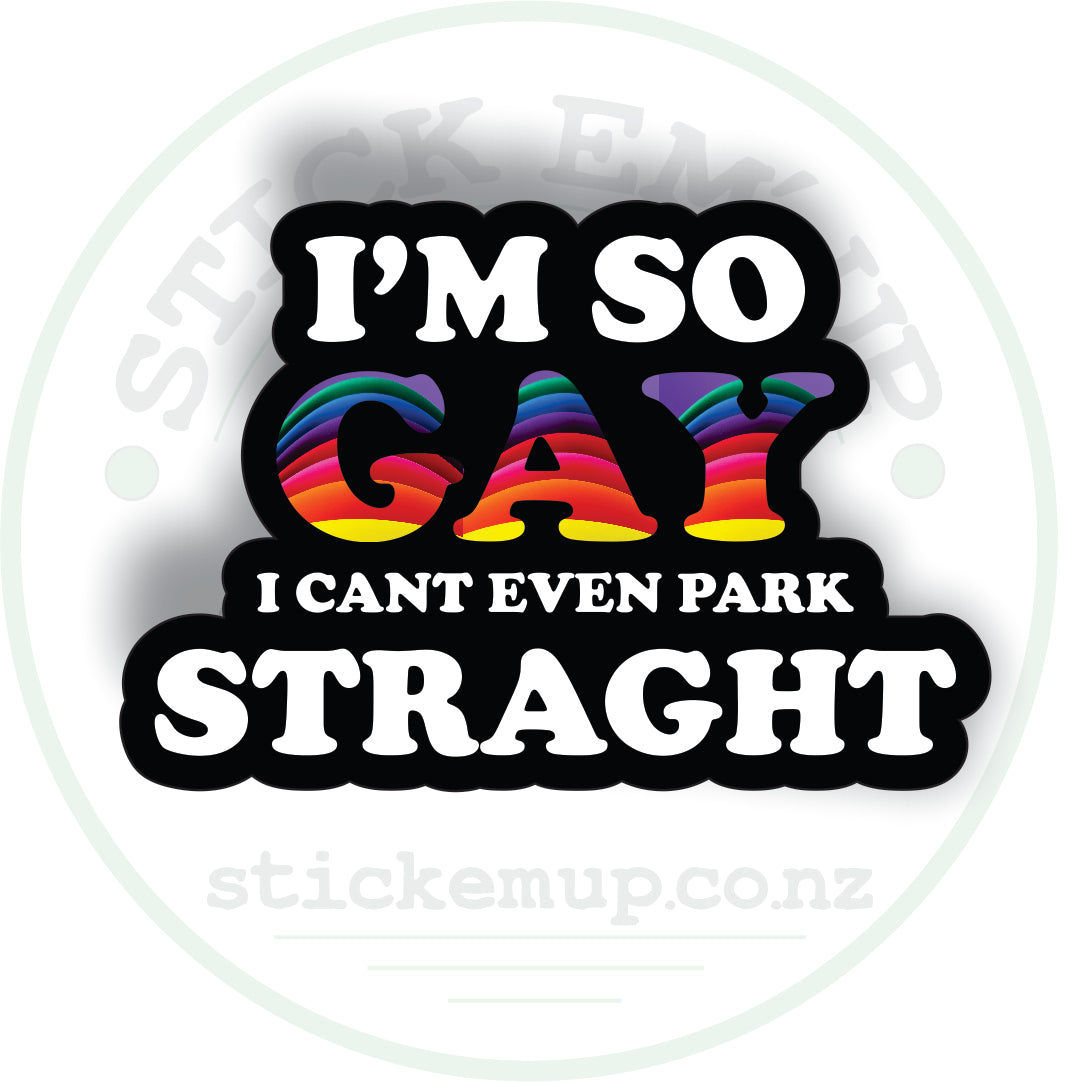 Iโm So Gay I Canโt Park Straight Sticker ๐ณ๏ธโ๐๐๐จ