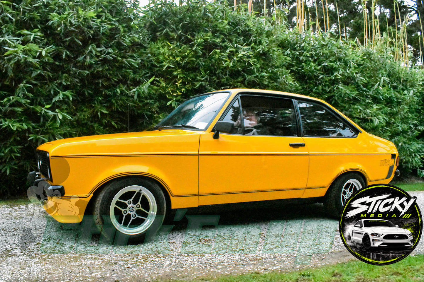 Yellow Ford Escort Mk2 - Cars & Coffee May 26 #23