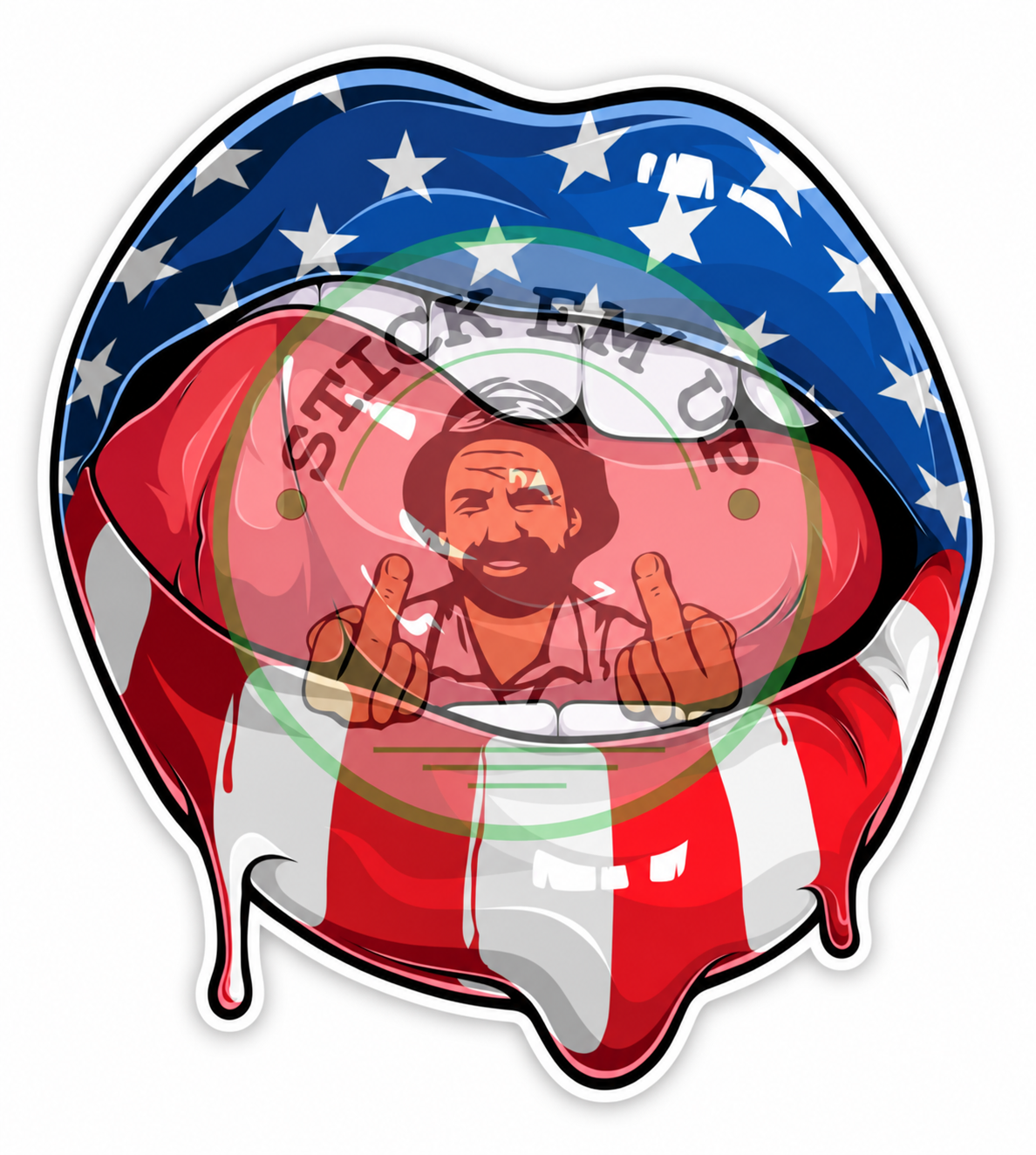 American Flag Lips Sticker — logo-watermarked preview