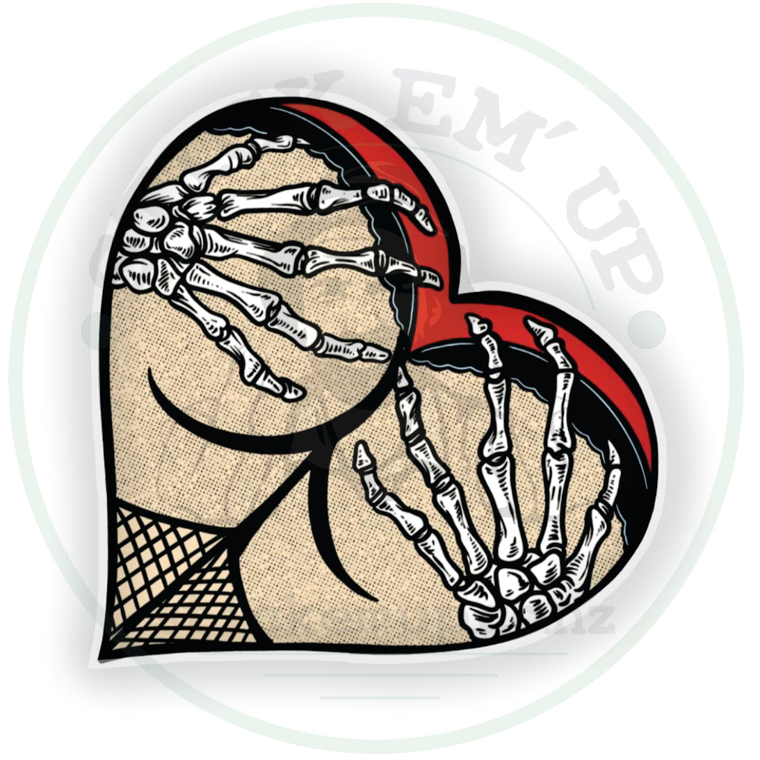 Gothic Bum Sticker 💀❤️