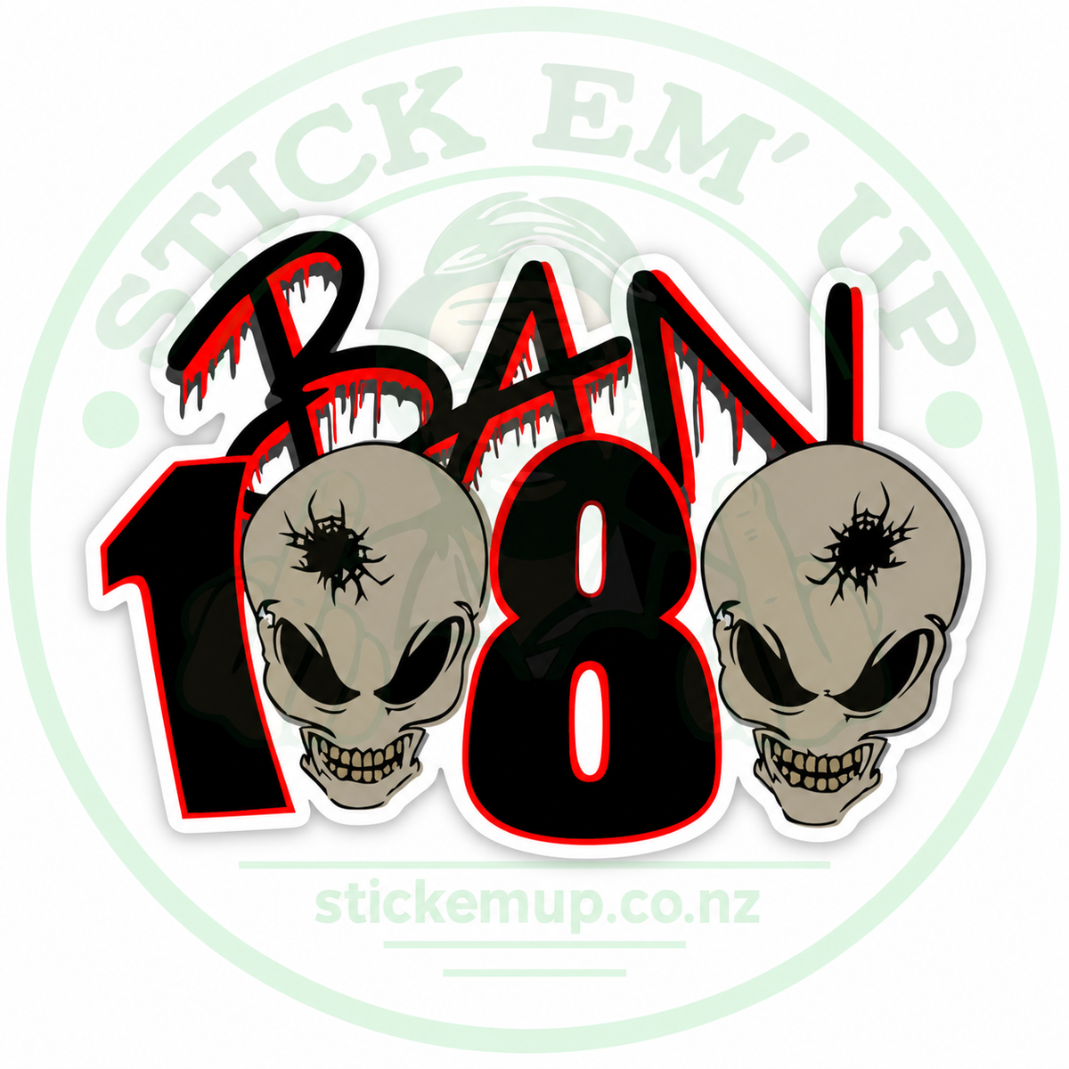 Ban 1080 Skull Sticker — Stick Em’ Up logo-watermarked preview