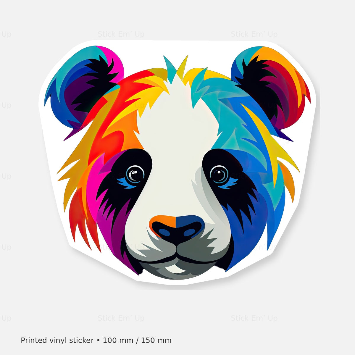 Colour Pop Panda Sticker — sticker mockup