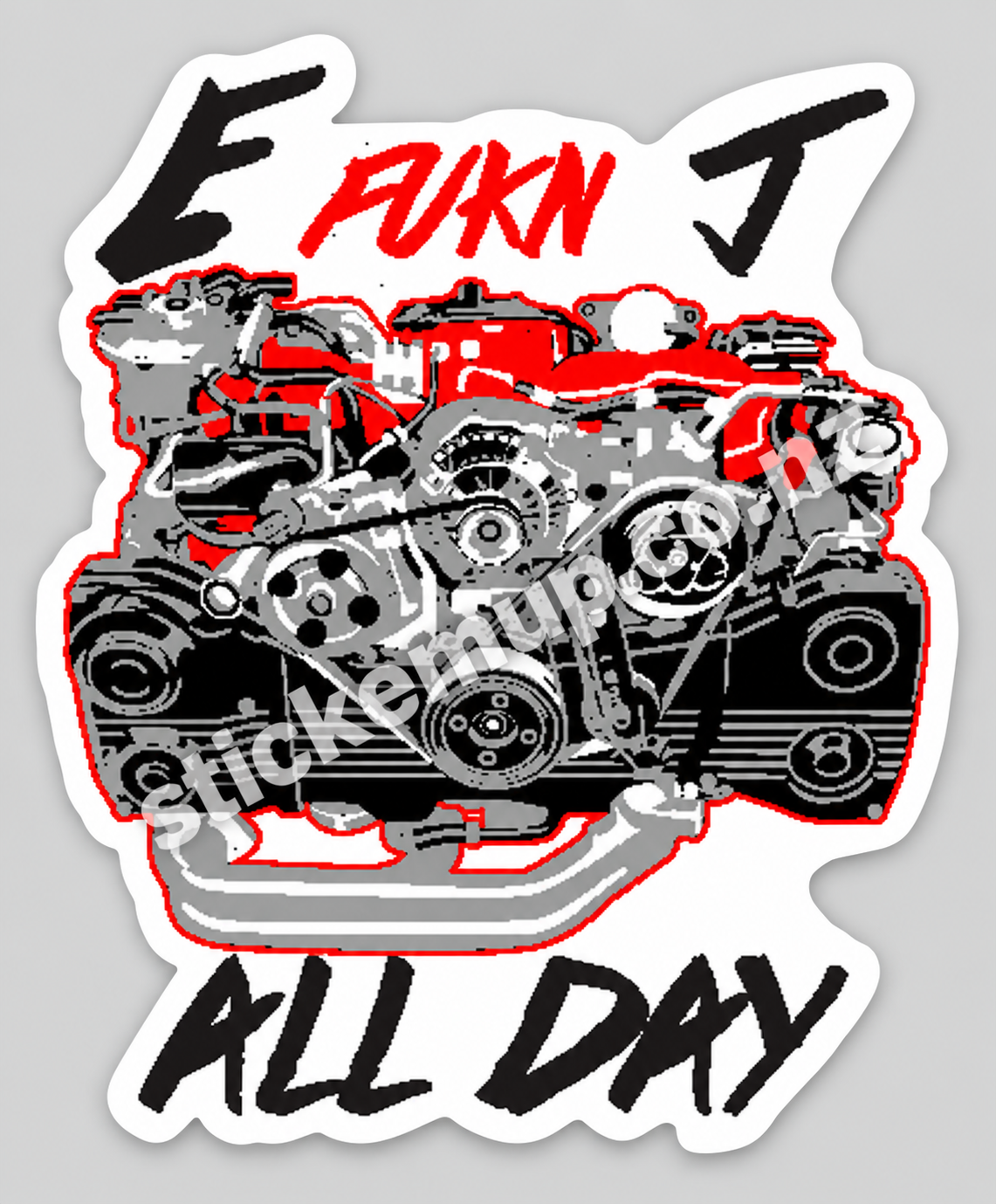 E Fukn J All Day Engine Sticker – watermarked product preview