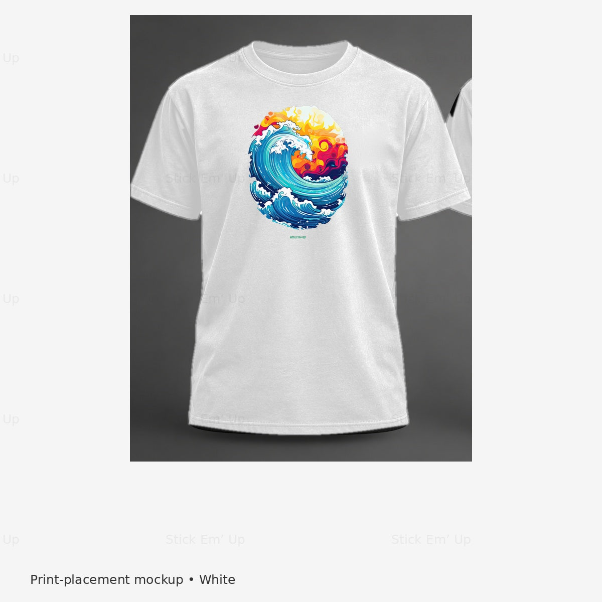 Sunset Wave T-Shirt — white mockup