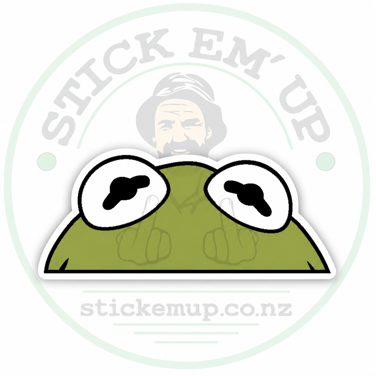 Kermit Peeking Sticker — logo-watermarked preview