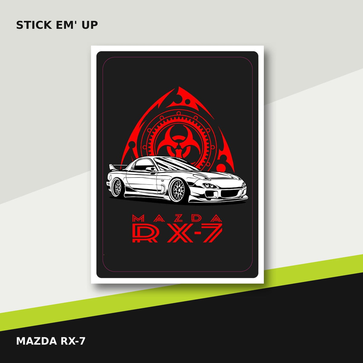 Mazda RX-7 rotary automotive sticker