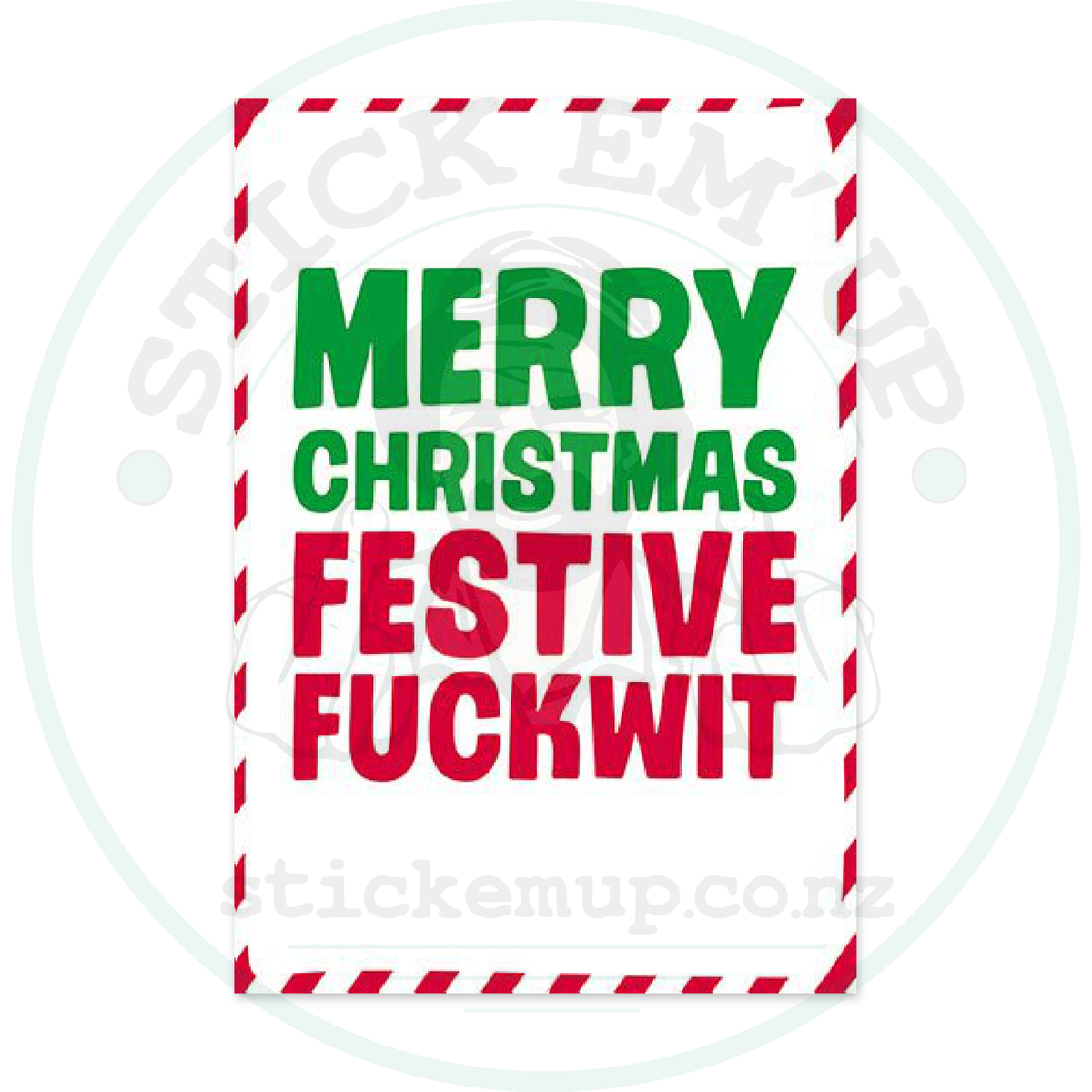 Merry Christmas Festive Fuckwit Sticker ππ β sticker cut contour and Stick Emβ Up watermark