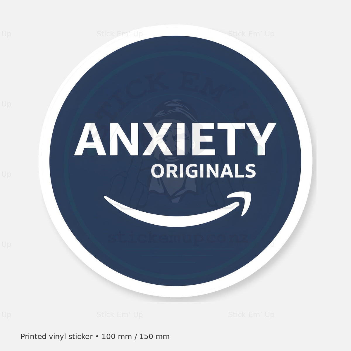 Anxiety Originals Sticker — protected preview with approved Stick Em’ Up watermark