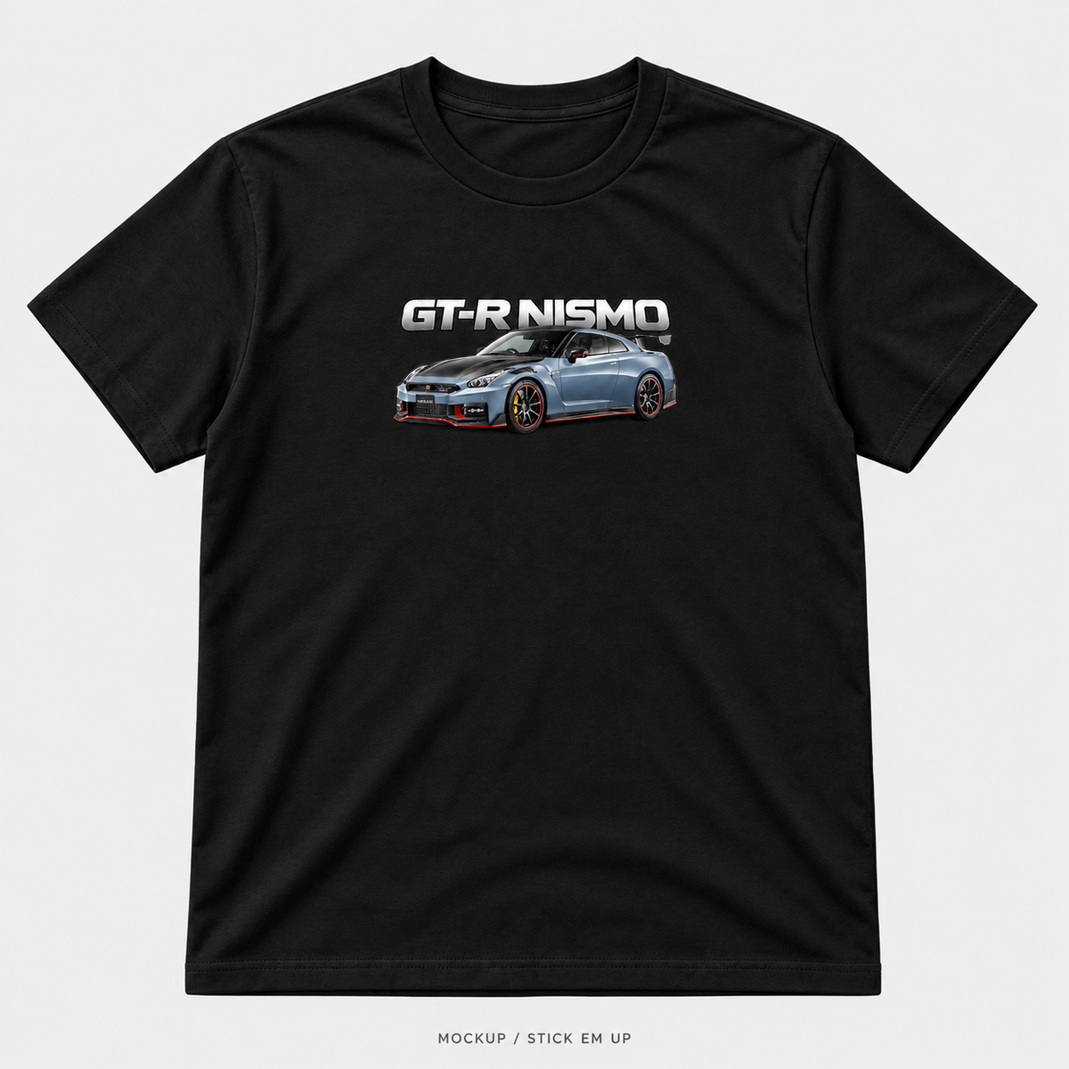 Nissan GT-R Nismo — Silver Line — Black T-Shirt