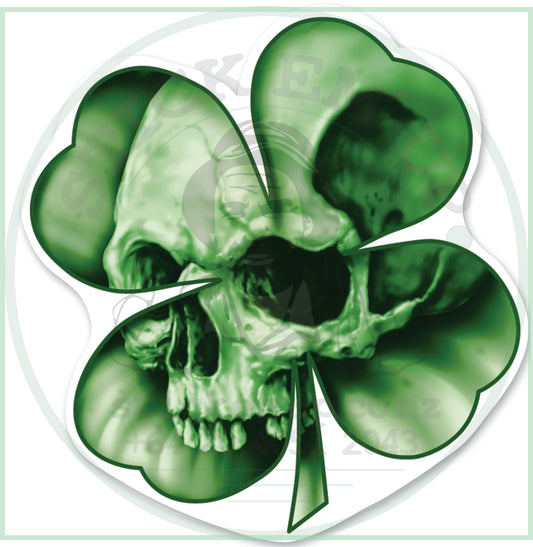 Clover Skull Sticker