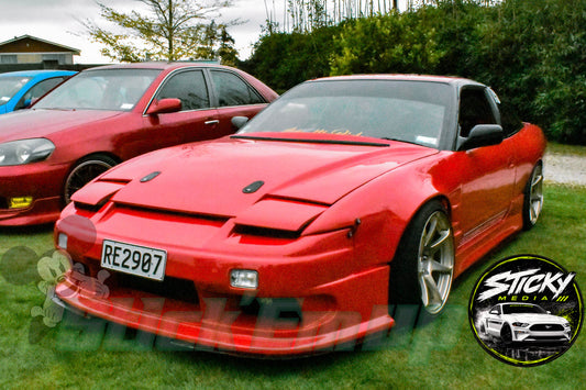 Red Nissan 180SX S13 - Cars & Coffee May 26 #06
