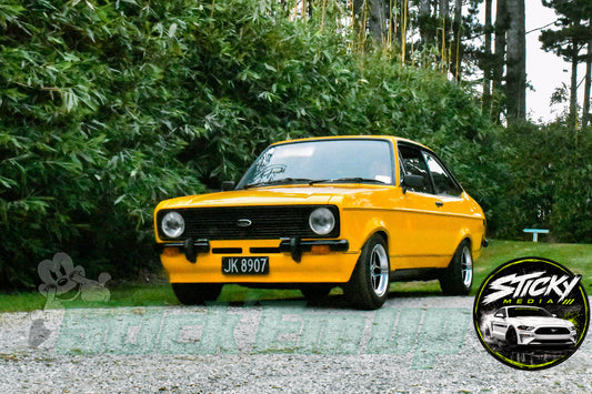 Yellow Ford Escort Mk2 - Cars & Coffee May 26 #24