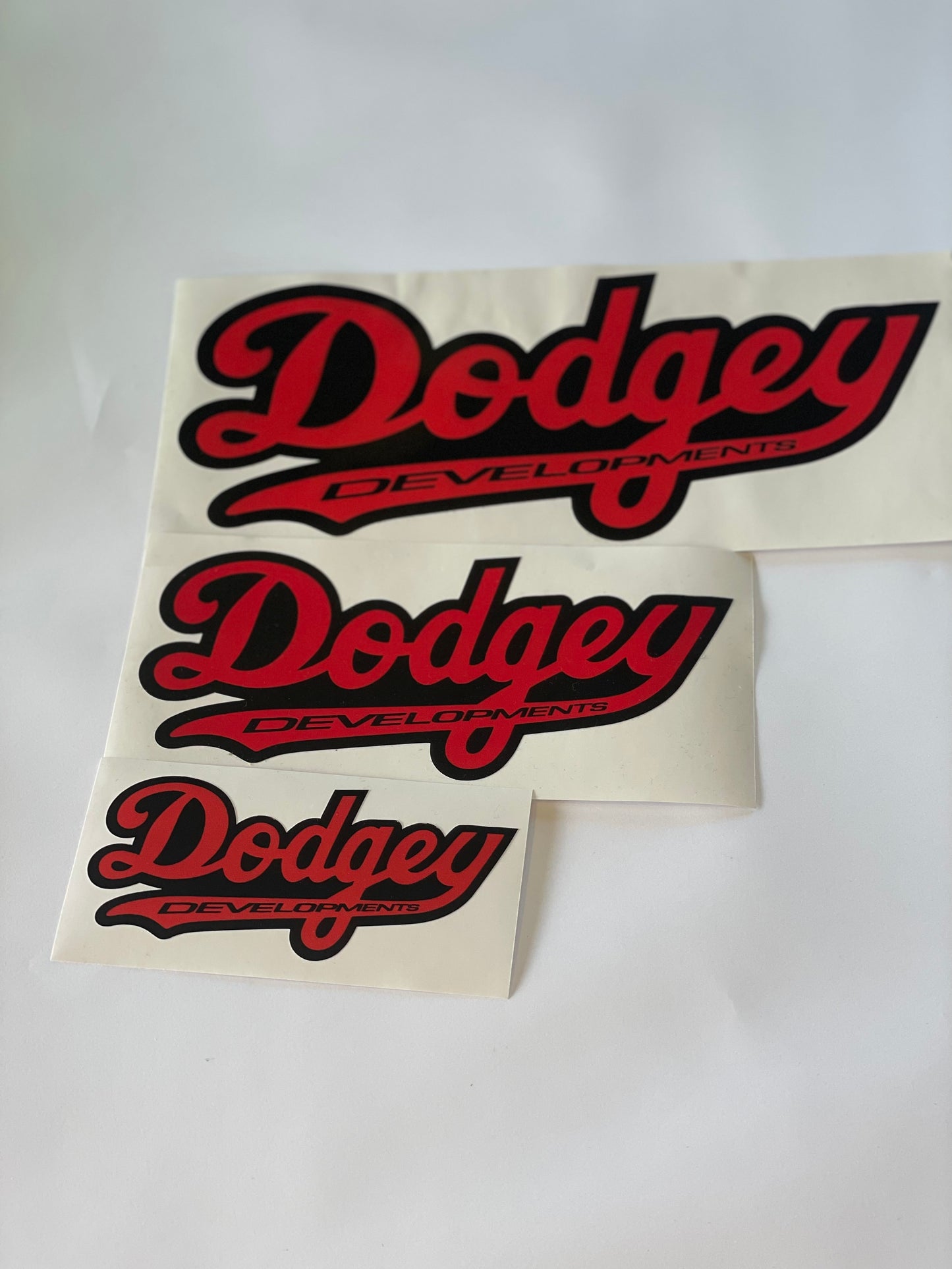 Dodgey Developments Red/Black Sticker