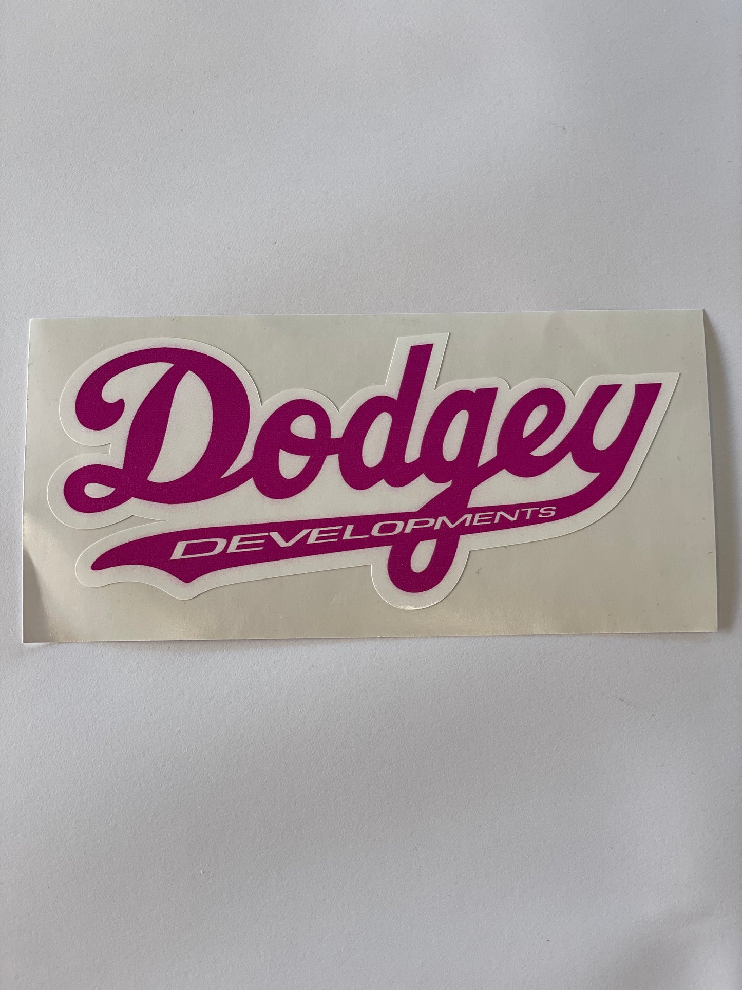 Dodgey Developments Pink Sticker