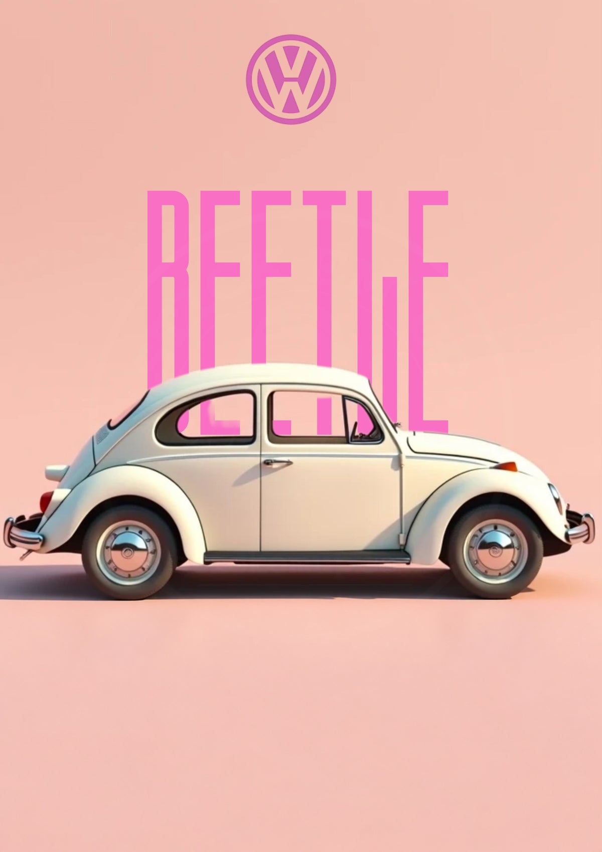 Volkswagen Beetle — Pink Classic Poster artwork preview