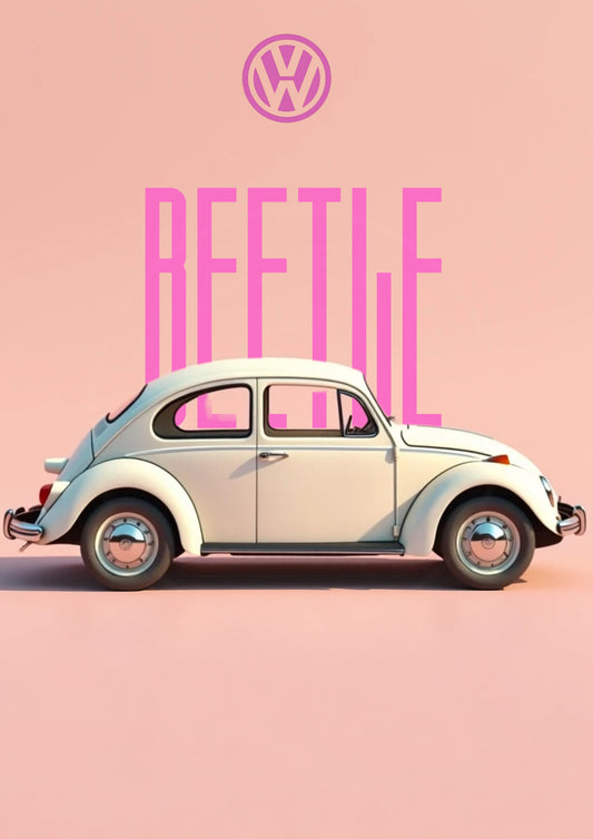 Volkswagen Beetle — Pink Classic Poster artwork preview