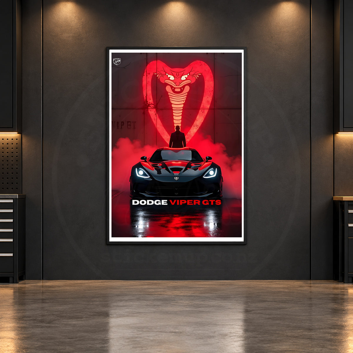 Dodge Viper GTS — Red Cobra Poster room mockup