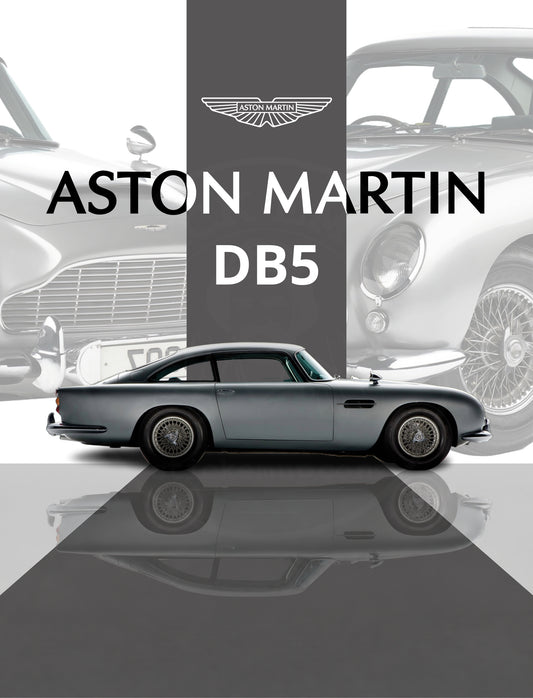 Aston Martin DB5 Silver Heritage poster preview, faintly watermarked