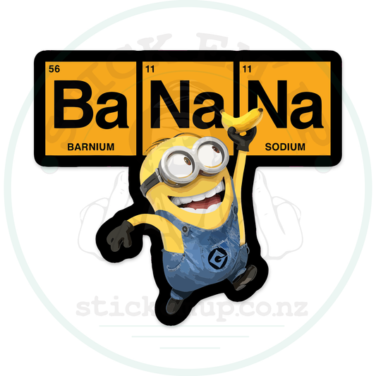 Banana Chemistry Sticker – sticker cut contour and Stick Em’ Up watermark