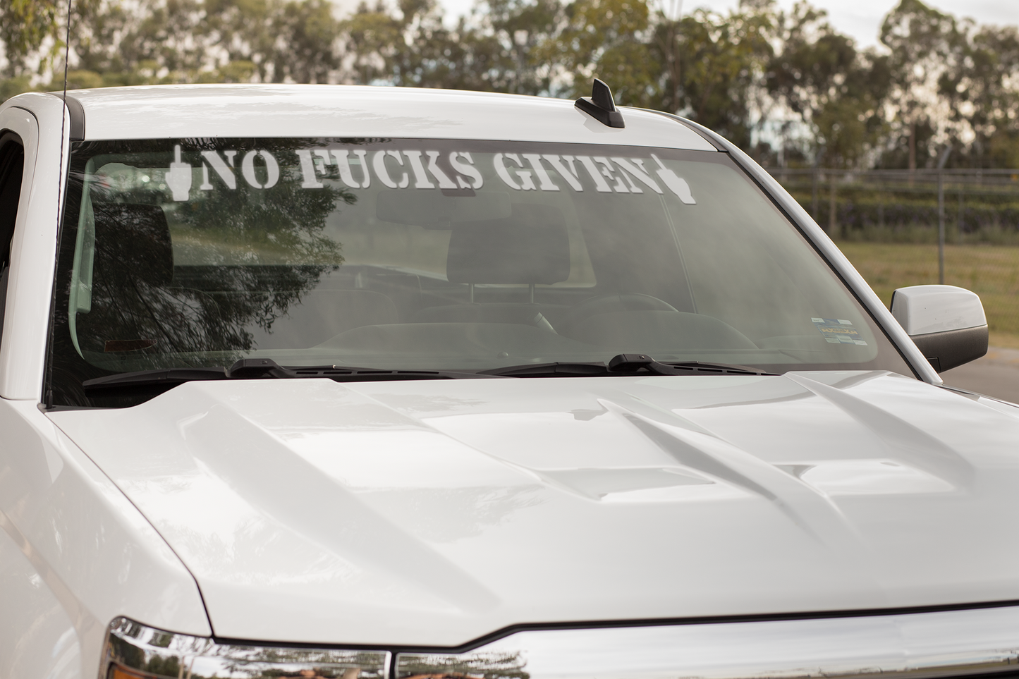 White No Fucks Given Car Window Decal