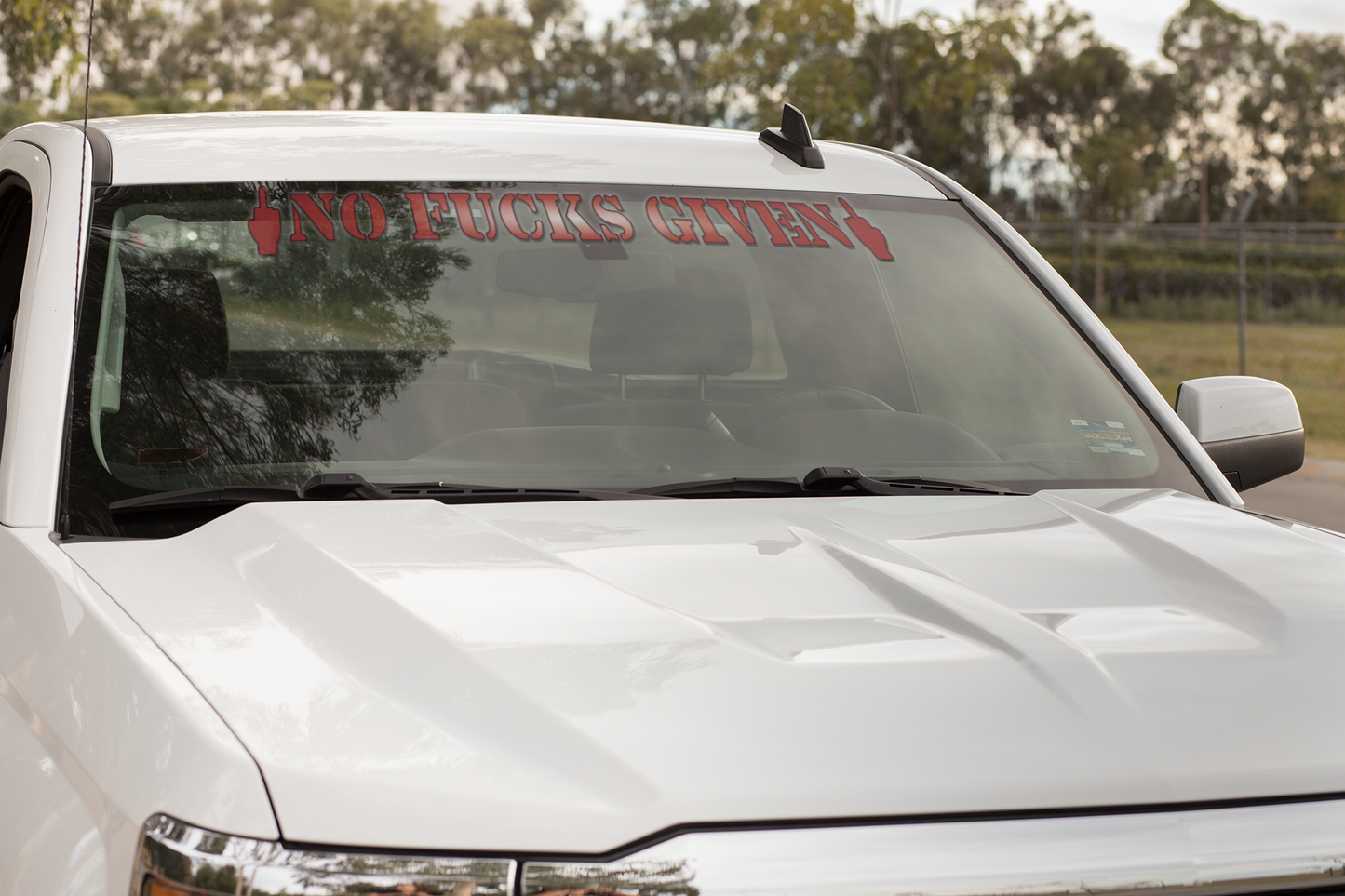 Red No Fucks Given Car Banner