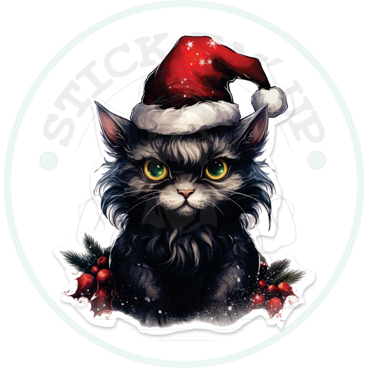 Christmas cat – sticker cut contour and Stick Em’ Up watermark
