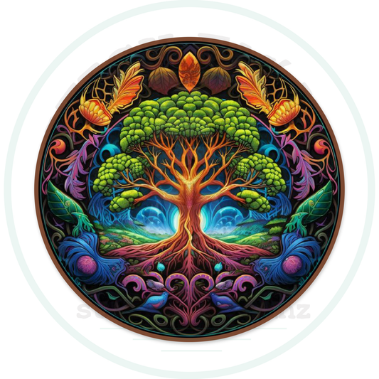 Colourful Tree of Life Sticker – sticker cut contour and Stick Em’ Up watermark