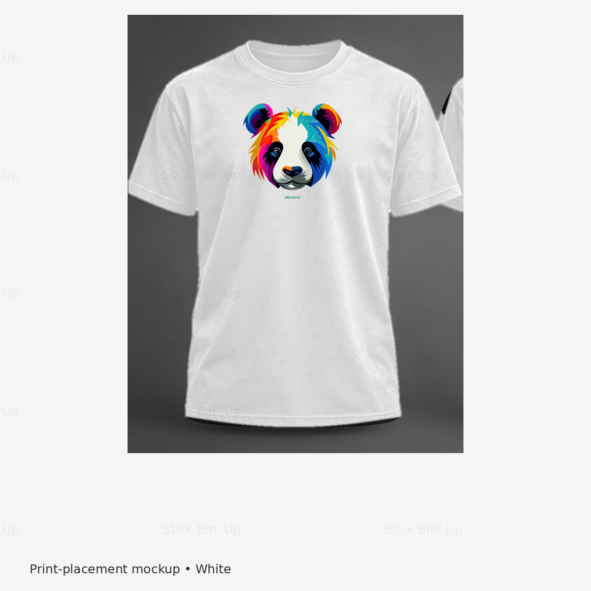Colour Pop Panda T-Shirt — white mockup