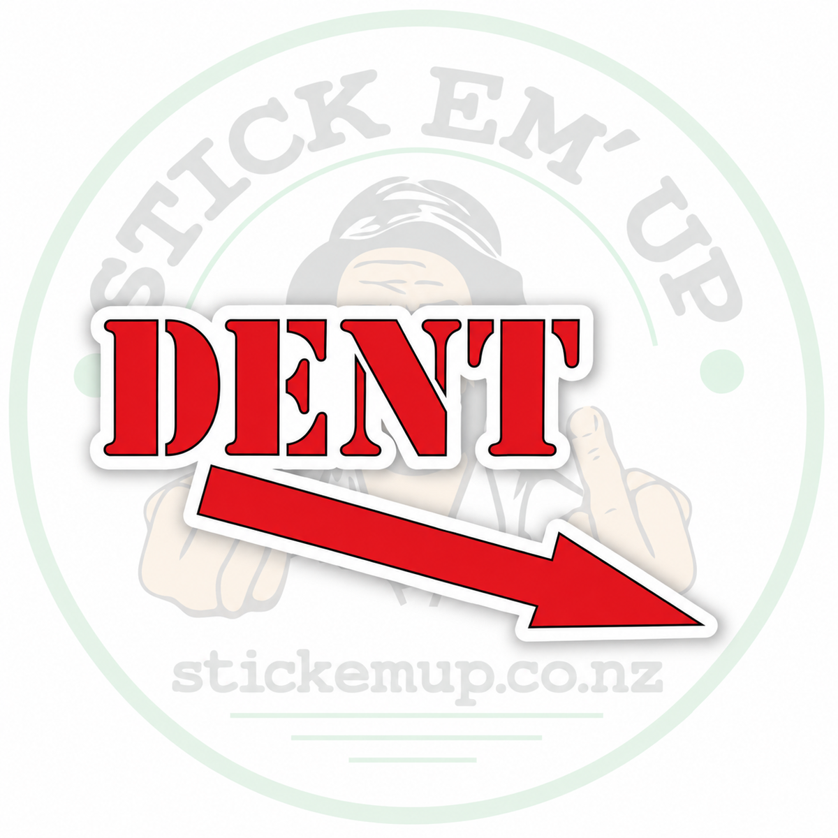 Dent Arrow Sticker — logo-watermarked preview