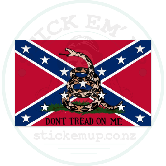 Dont tread on me sticker on the Stick Em Up template with cut outline and drop shadow