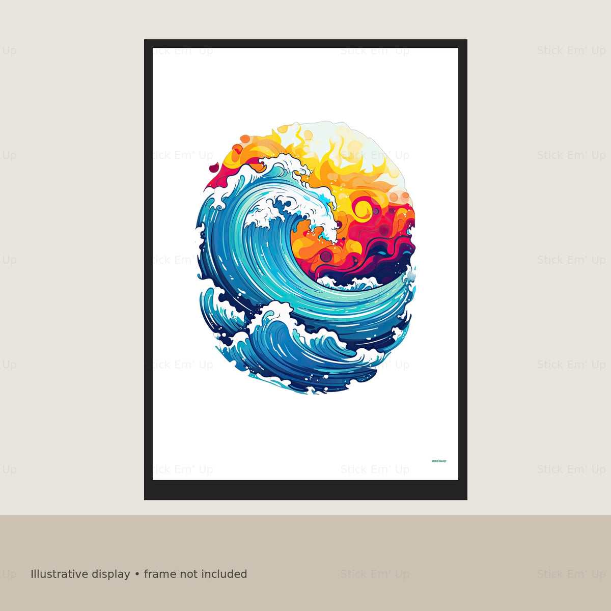 Sunset Wave Art Print — print mockup