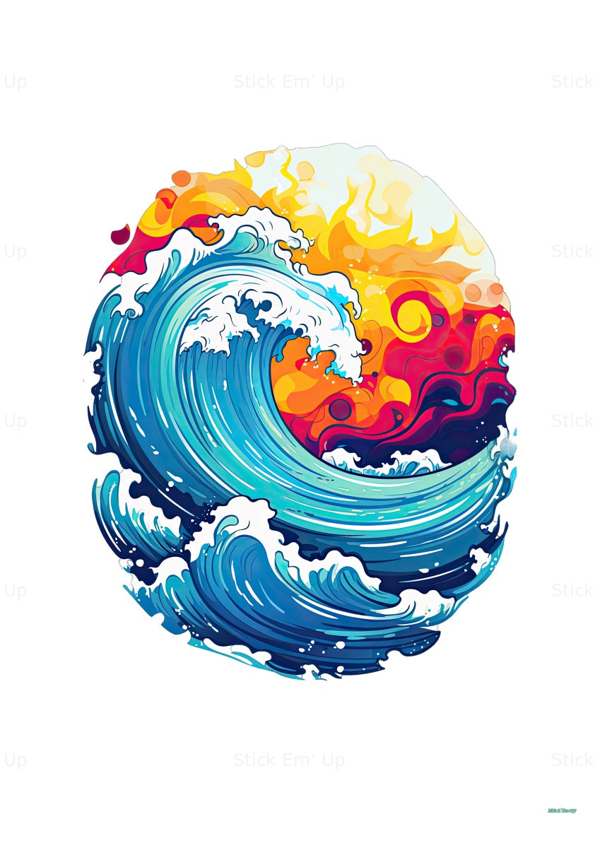 Sunset Wave Art Print — print preview