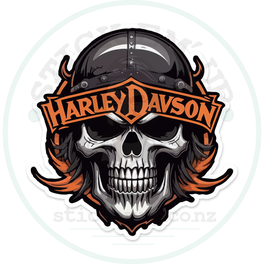 Harley skull – sticker cut contour and Stick Em’ Up watermark