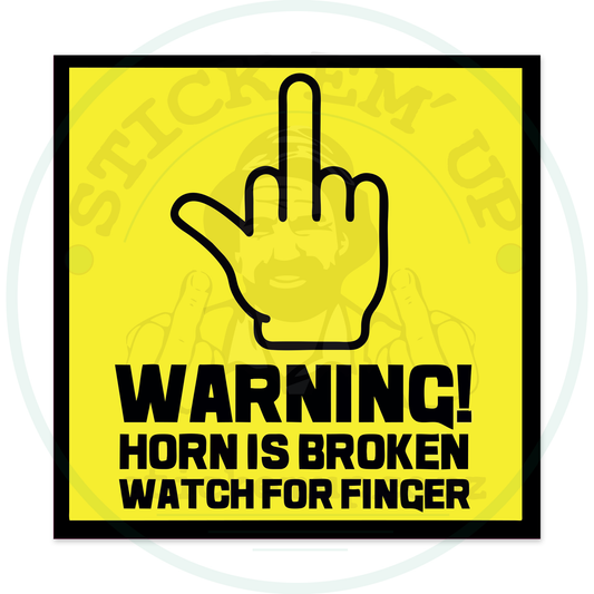 Horn Broken – sticker cut contour and Stick Em’ Up watermark