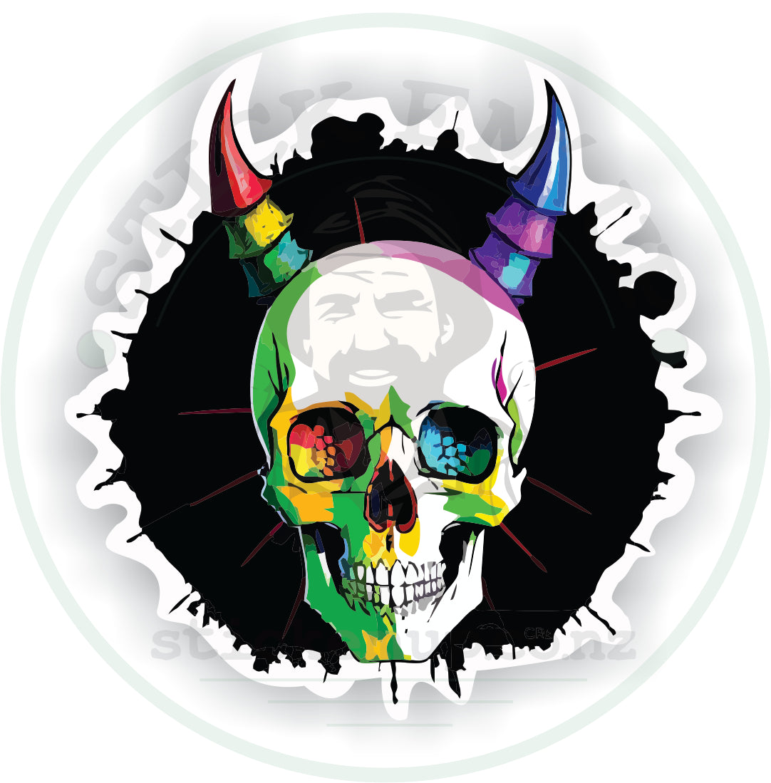 Rainbow Horned Skull