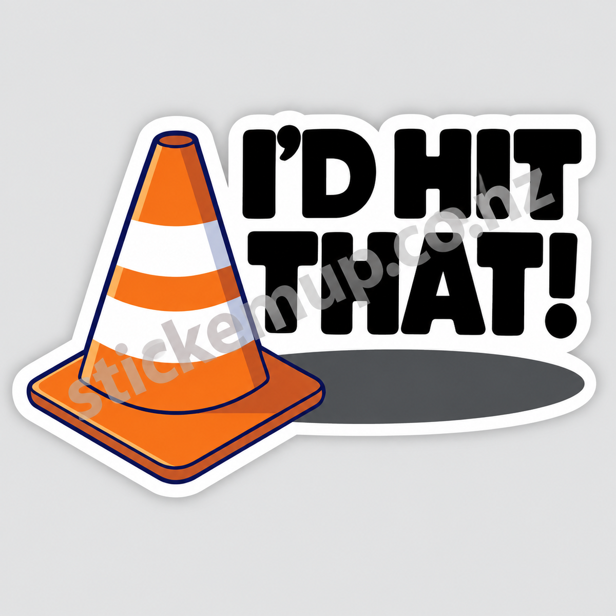 I'd Hit That Traffic Cone Sticker – watermarked product preview
