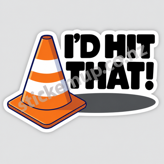 I'd Hit That Traffic Cone Sticker – watermarked product preview