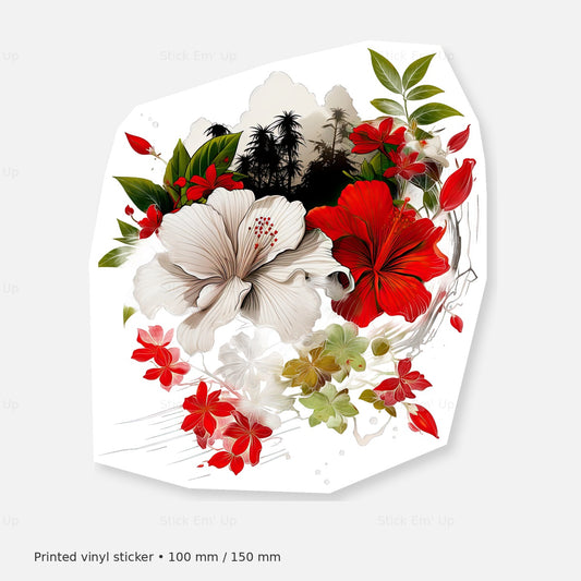 Hibiscus Bloom Sticker — sticker mockup