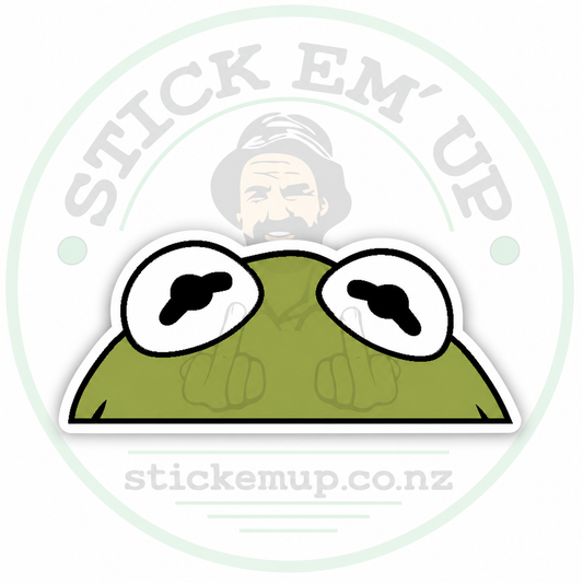 Kermit Peeking Sticker — logo-watermarked preview