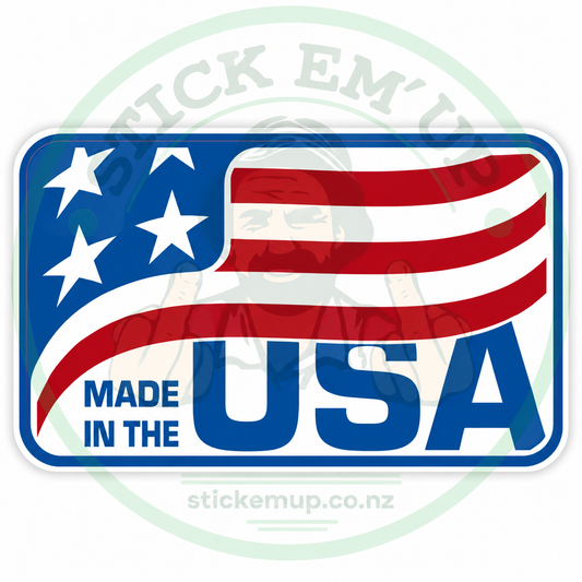 Made in the USA Flag Sticker — Stick Em’ Up logo-watermarked preview
