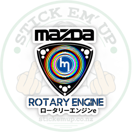 Mazda Rotary Engine Sticker with Stick Em’ Up logo watermark
