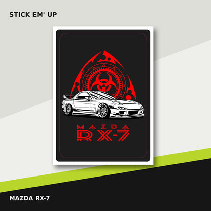 Mazda RX-7 rotary automotive sticker