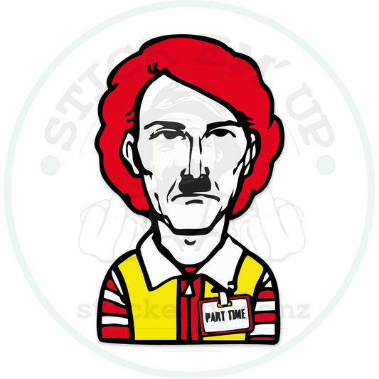 Mctler sticker with cut-contour shadow and faint Stick Em’ Up watermark