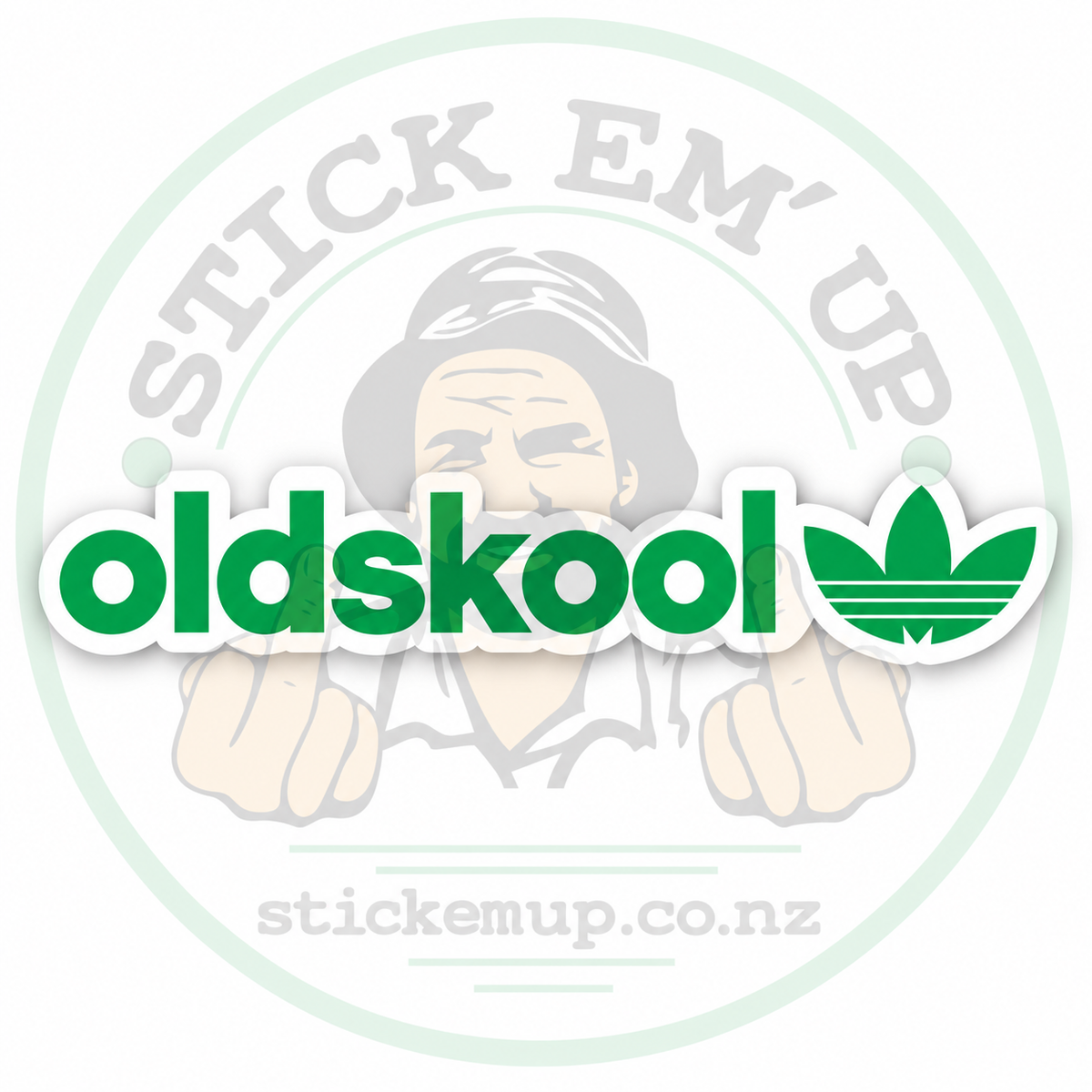 Old Skool Green Leaf Decal — logo-watermarked preview