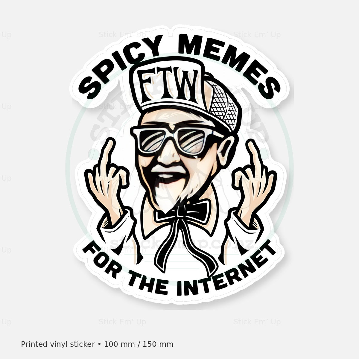 Spicy Memes for the Internet Sticker — protected preview with approved Stick Em’ Up watermark