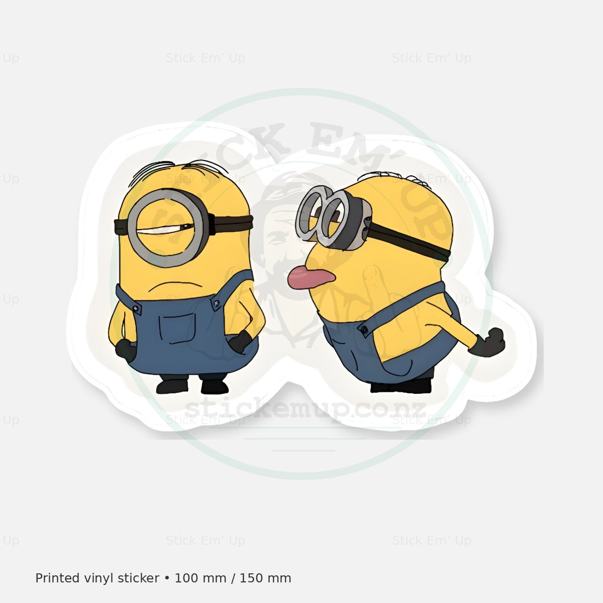 Yellow Mischief Duo Sticker — protected preview with approved Stick Em’ Up watermark
