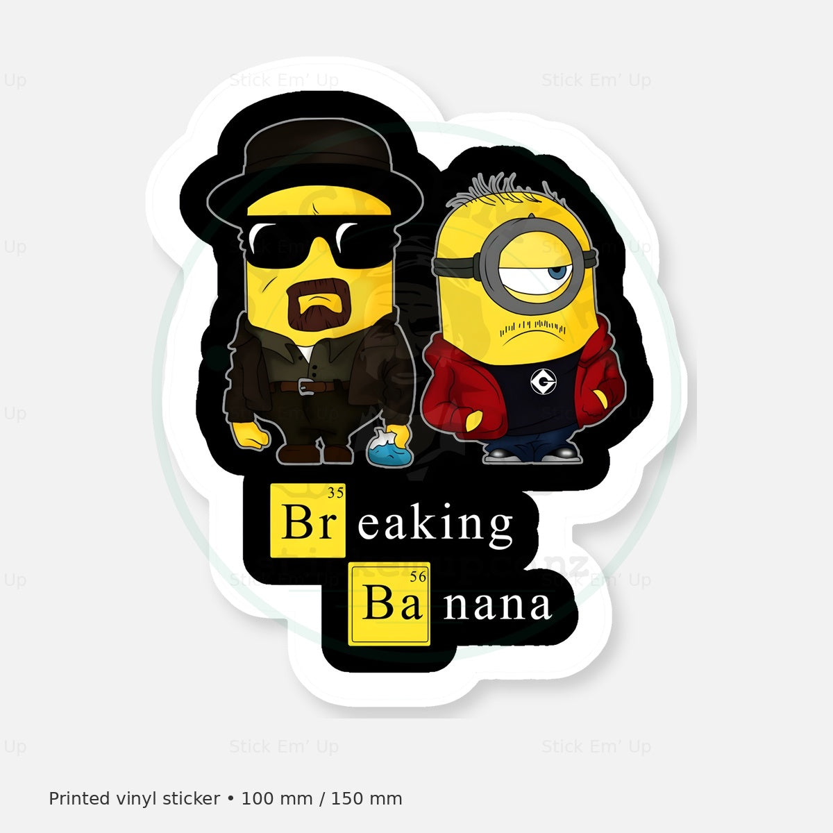 Breaking Banana Sticker — protected preview with approved Stick Em’ Up watermark