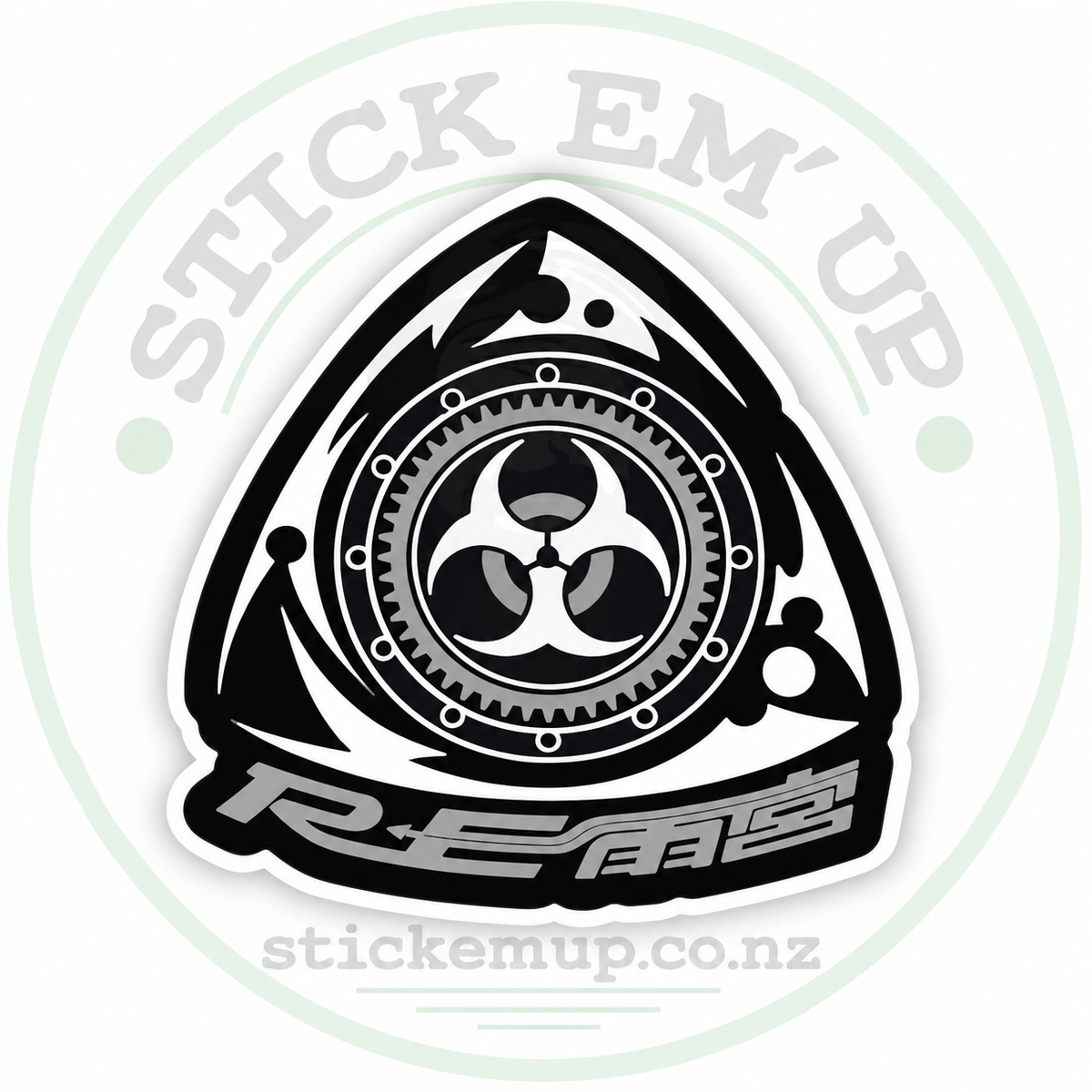 RE Rotary Rotor Sticker with Stick Em’ Up logo watermark