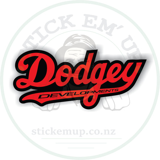 Dodgey Developments Red/Black Sticker